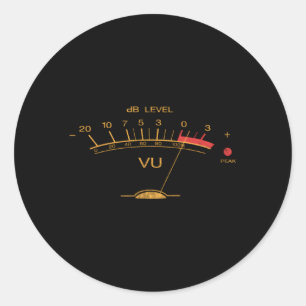 Sticker Rond Volume Vu Meter Audio Engineer Enregistrement Stud