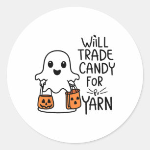 Sticker Rond Vont Échanger Des Bonbons Pour Fer Drôle Halloween
