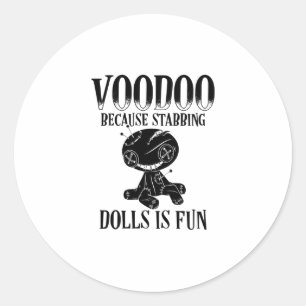Sticker Rond Voodoo   Voodoo Poupée magique malédiction cadeau