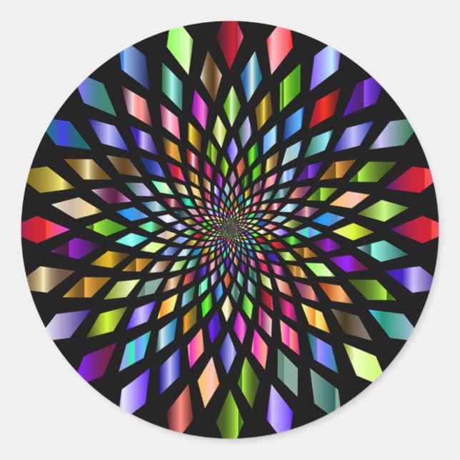 Sticker Rond Vortex arc-en-ciel (Devant)