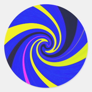 Sticker Rond Vortex bleu