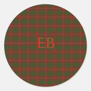 Sticker Rond Vos initiales sur Bruce Clan tartan