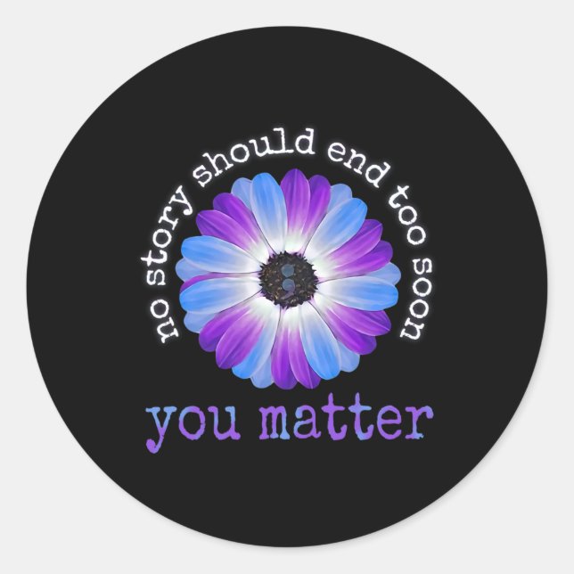 Sticker Rond Vos problèmes de vie Prévention du suicide Da (Devant)