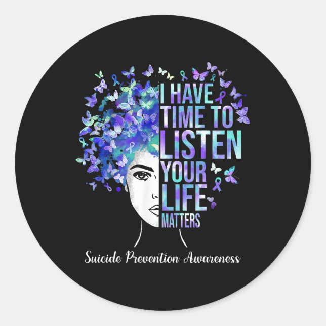 Sticker Rond Vos problèmes de vie Prévention du suicide Sensibi (Devant)