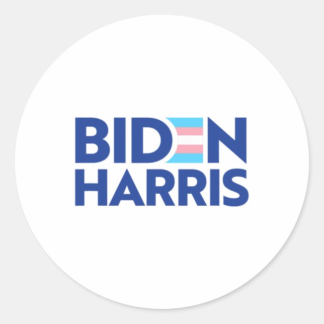 Sticker Rond Vote Biden Harris Président Trans Pride Drapeau Jo (Devant)