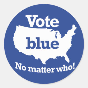 Sticker Rond Vote Bleu Peu Importe Qui