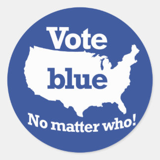 Sticker Rond Vote Bleu Peu Importe Qui