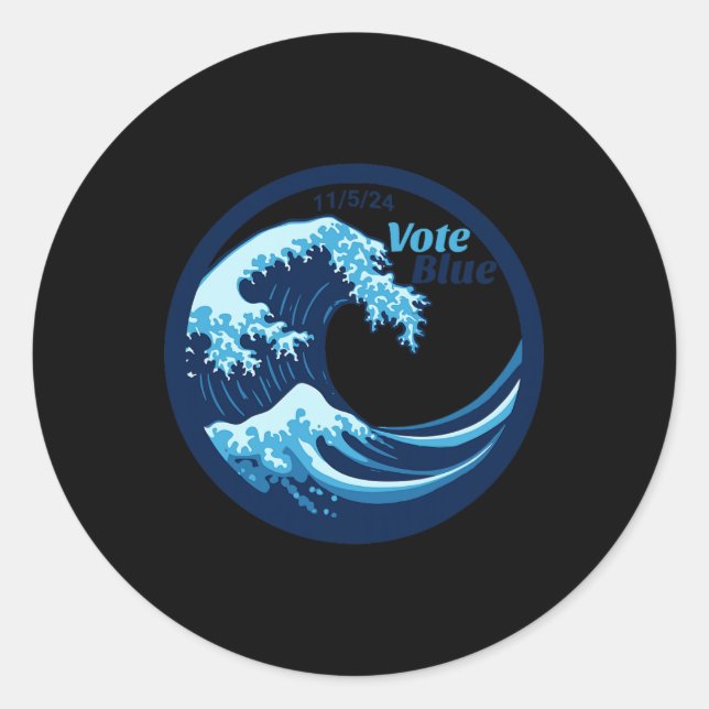 Sticker Rond Vote Blue Wave Democrats Kamala Harris Election Da (Devant)