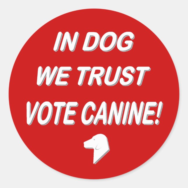 Sticker Rond Vote Dog avec texte blanc (Devant)