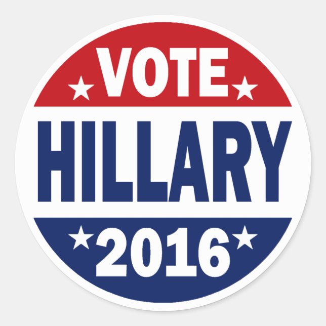 Sticker Rond Vote Hillary 2016 (Devant)
