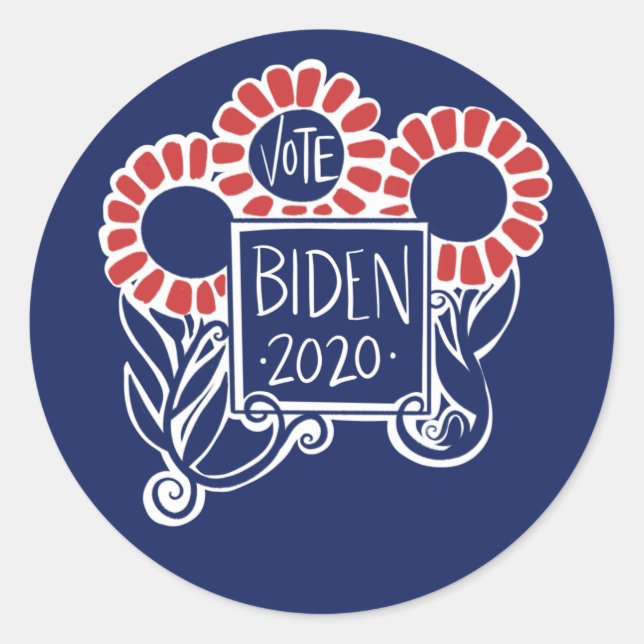 Sticker Rond Vote Joe Biden Élection 2020 Vote Biden (Devant)