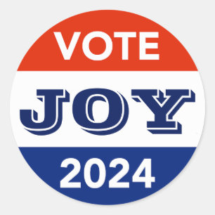 Sticker Rond Vote Joy 2024 Harris Walz