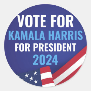 Sticker Rond Vote Kamala Harris Pour Le Président 2024