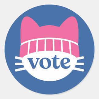 Sticker Rond Vote Kitty Blue