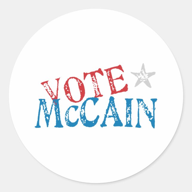 Sticker Rond Vote McCain (Devant)