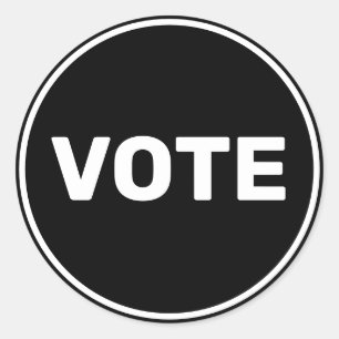 Sticker Rond Vote noir et blanc