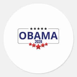Sticker Rond Vote Obama 2028 Retro Obama Président 2028 Obama 2