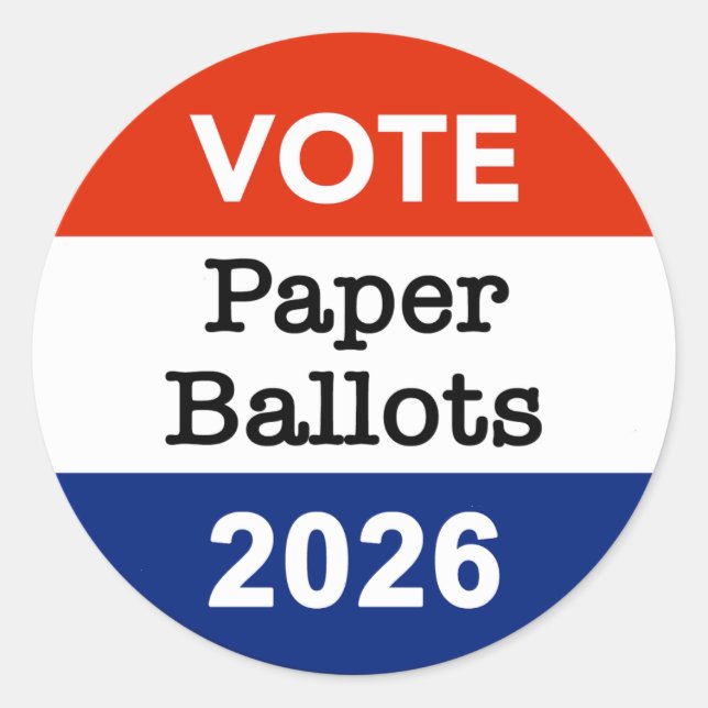 Sticker Rond Vote Paper Ballots 2026 Midterm Election Paper Cup (Devant)