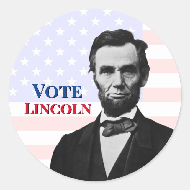 Sticker Rond Vote pour Abraham Lincoln (Devant)