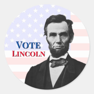 Sticker Rond Vote pour Abraham Lincoln