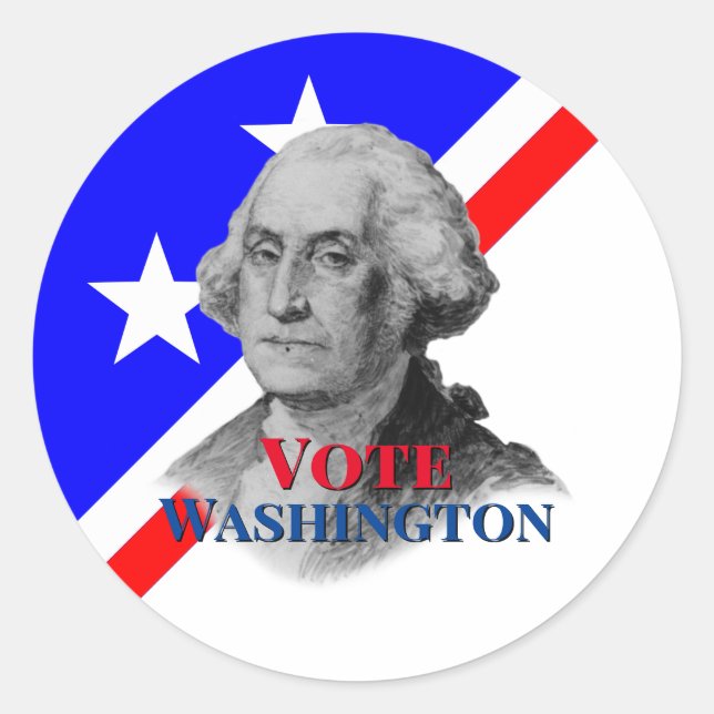 Sticker Rond Vote pour George Washington (Devant)