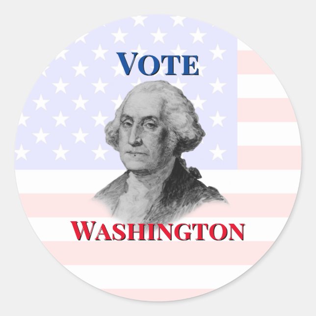 Sticker Rond Vote pour George Washington (Devant)