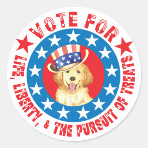 Sticker Rond Vote pour Golden