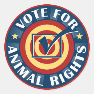 Sticker Rond Vote pour les droits des animaux