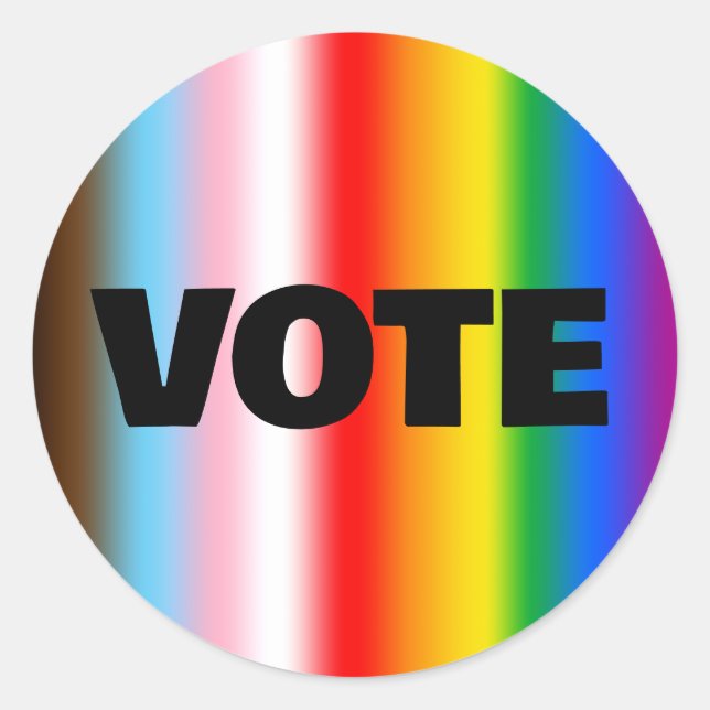 Sticker Rond Vote pour les droits LGBTQ+ (Devant)