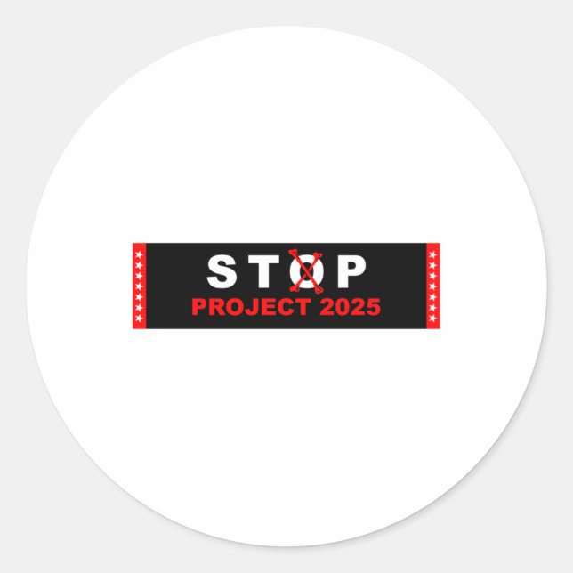 Sticker Rond Vote Save Democracy Stop Project 2025 2 (Devant)