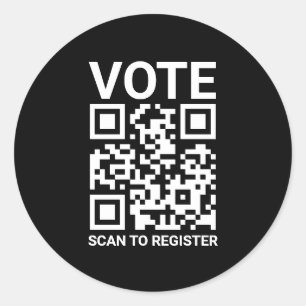 Sticker Rond Vote Scan QR Code pour enregistrer du texte person