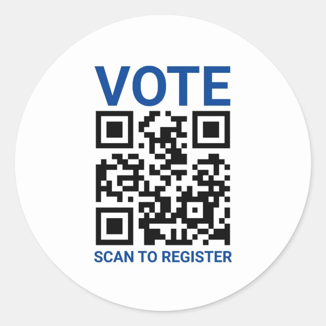 Sticker Rond Vote Scan QR Code pour enregistrer personnalisé bl (Devant)