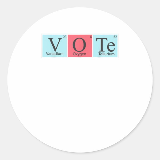Sticker Rond Vote Science Tableau Périodique Vote (Devant)