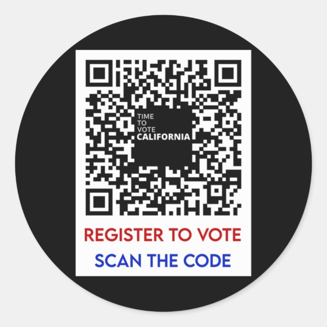 Sticker Rond Vote - S'Inscrire Pour Voter Ca (Devant)