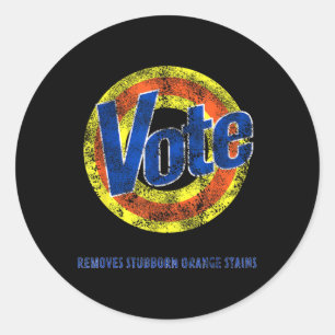 Sticker Rond Vote supprime les taches d'orange têtu anti-trum