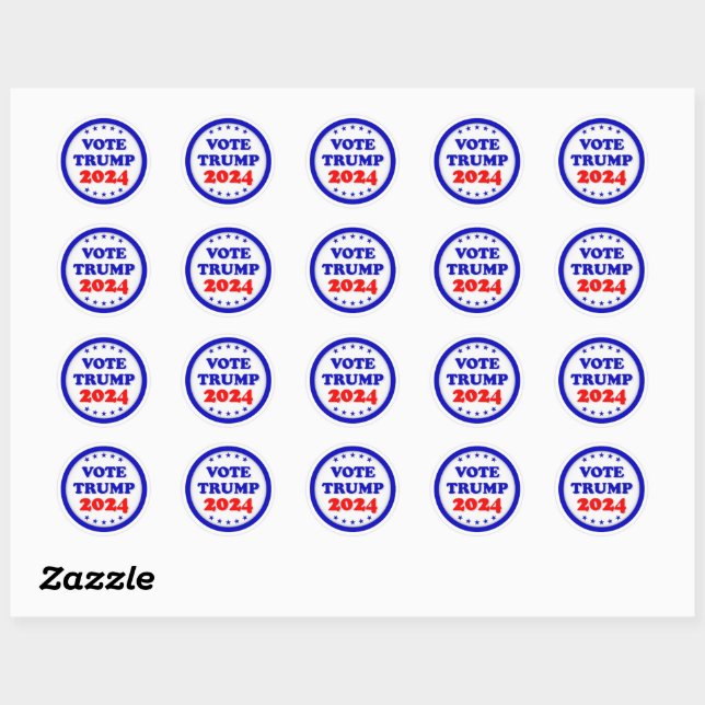 Sticker Rond Vote Trump 2024 Parti républicain (Feuille)