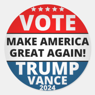 Sticker Rond Vote Trump Vance 2024