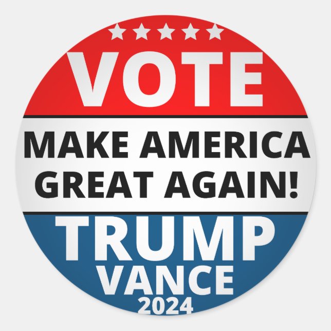 Sticker Rond Vote Trump Vance 2024 (Devant)