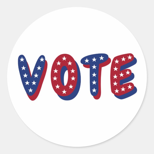 Sticker Rond Vote USA Étoiles (Devant)