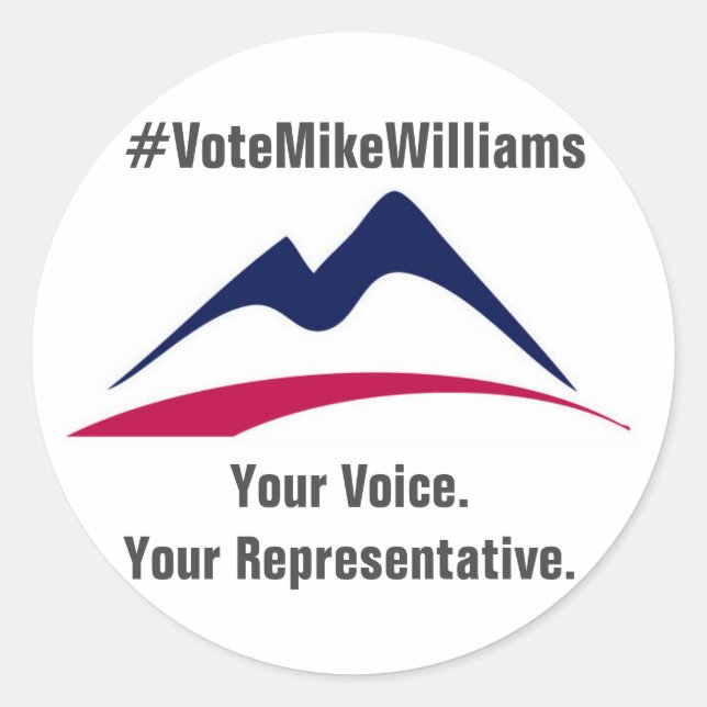 Sticker Rond #VoteMikeWilliams 20 Pack d'autocollants (Devant)