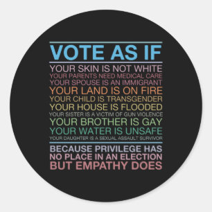 Sticker Rond Voter comme si