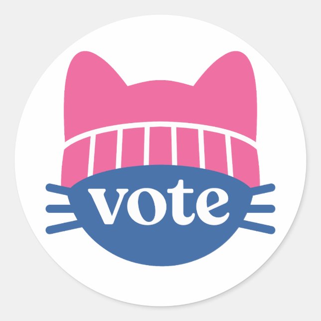 Sticker Rond voter kitty (Devant)