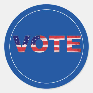 Sticker Rond Voter Le Texte Dans Les Couleurs Du Drapeau