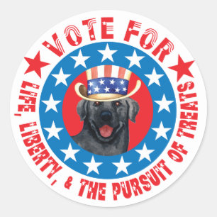 Sticker Rond Voter pour Black Lab