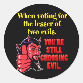 Sticker Rond Voter pour le moindre des deux fléaux