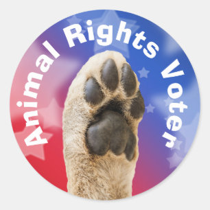 Sticker Rond Voter pour les droits des animaux