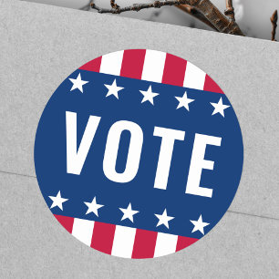 Sticker Rond Votez les étoiles et les rayures des élections pol