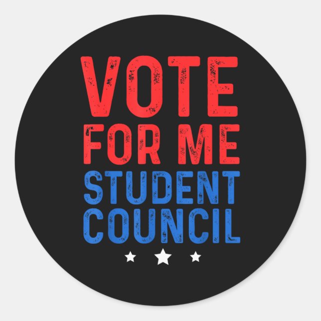 Sticker Rond Votez pour moi Conseil des élèves  (Devant)