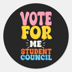 Sticker Rond Votez pour moi Conseil des élèves Jeunesse Cool Él