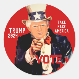 Sticker Rond Votez Trump 2024 Reprenez l'Amérique